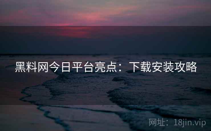 黑料网今日平台亮点：下载安装攻略